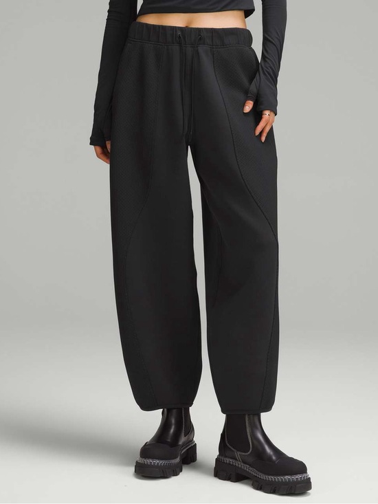 lululemon athletica Pants - Lululemon Mixed Fabric Relaxed-Fit Tapered High-Rise Pant Black Size XL NWT